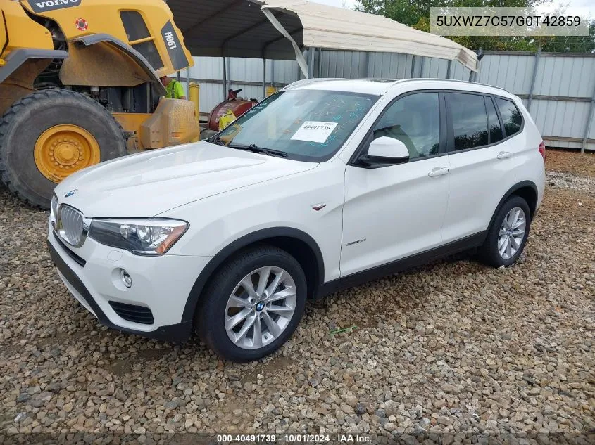 2016 BMW X3 Sdrive28I VIN: 5UXWZ7C57G0T42859 Lot: 40491739