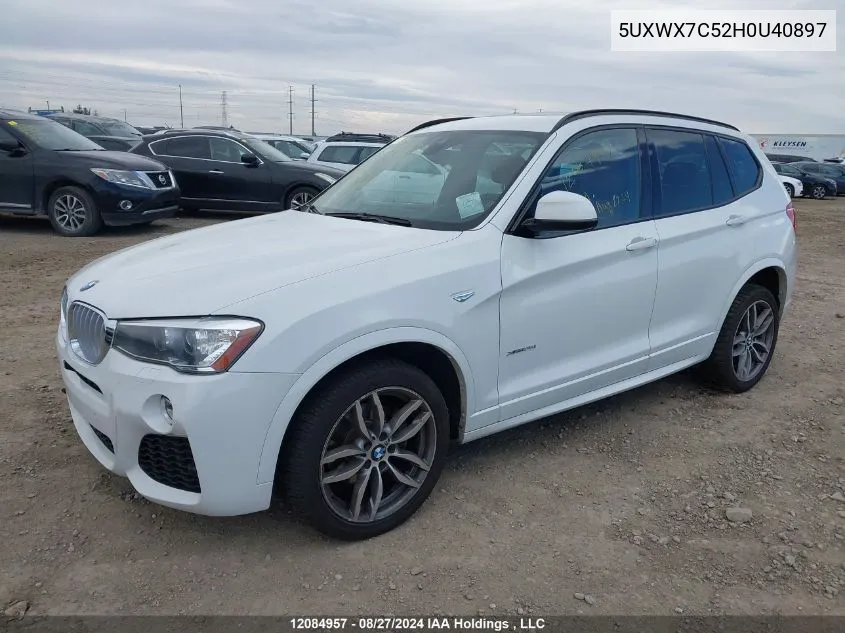 2017 BMW X3 VIN: 5UXWX7C52H0U40897 Lot: 12084957