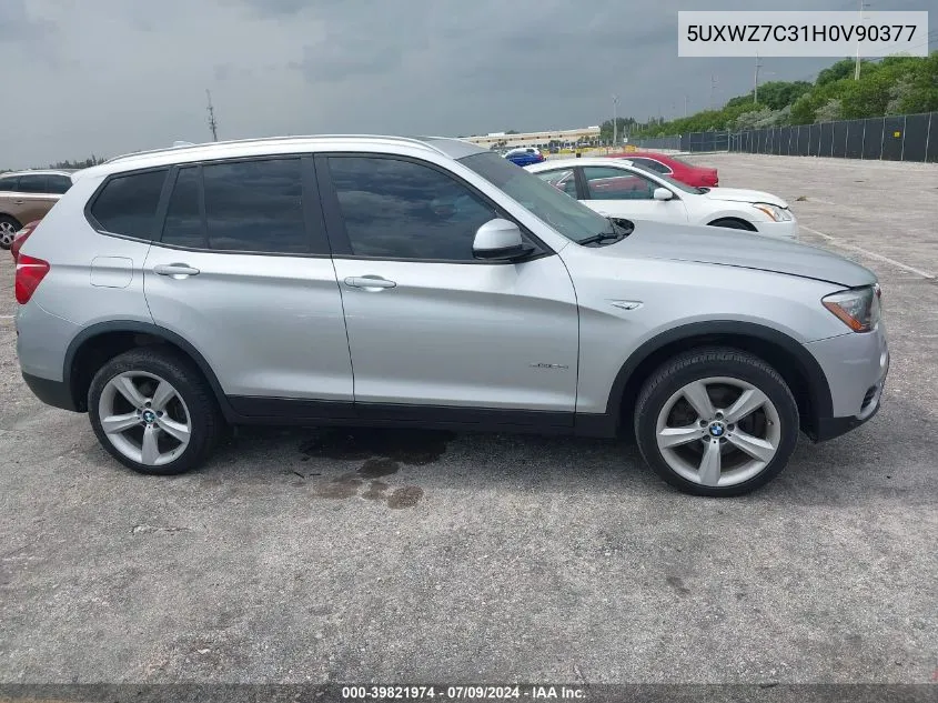 2017 BMW X3 Sdrive28I VIN: 5UXWZ7C31H0V90377 Lot: 39821974