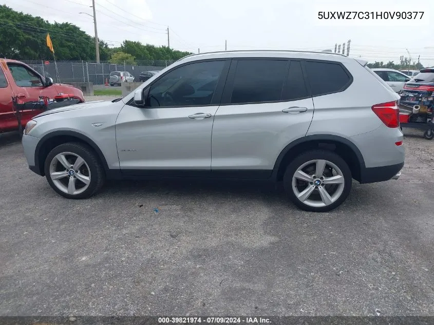 2017 BMW X3 Sdrive28I VIN: 5UXWZ7C31H0V90377 Lot: 39821974