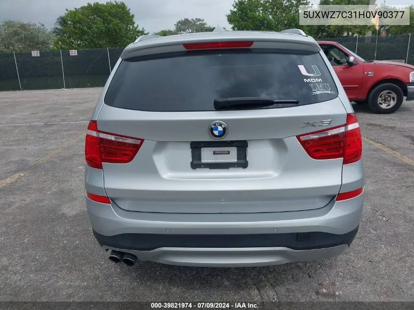 2017 BMW X3 Sdrive28I VIN: 5UXWZ7C31H0V90377 Lot: 39821974