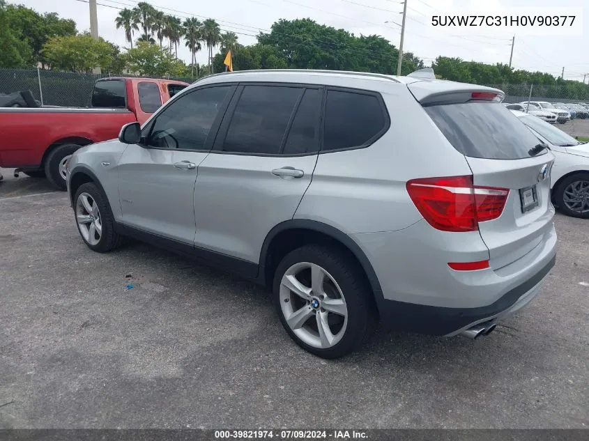 2017 BMW X3 Sdrive28I VIN: 5UXWZ7C31H0V90377 Lot: 39821974