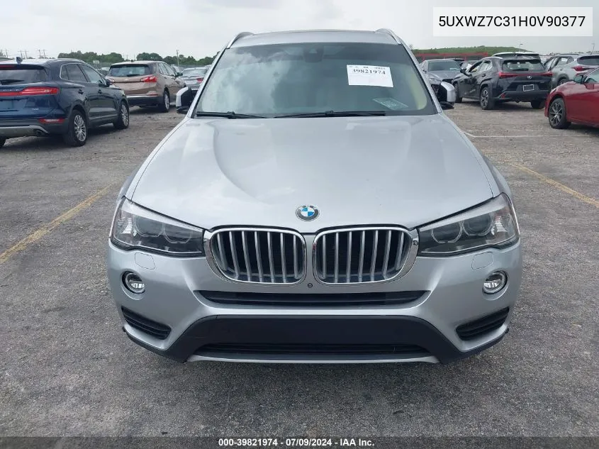 2017 BMW X3 Sdrive28I VIN: 5UXWZ7C31H0V90377 Lot: 39821974