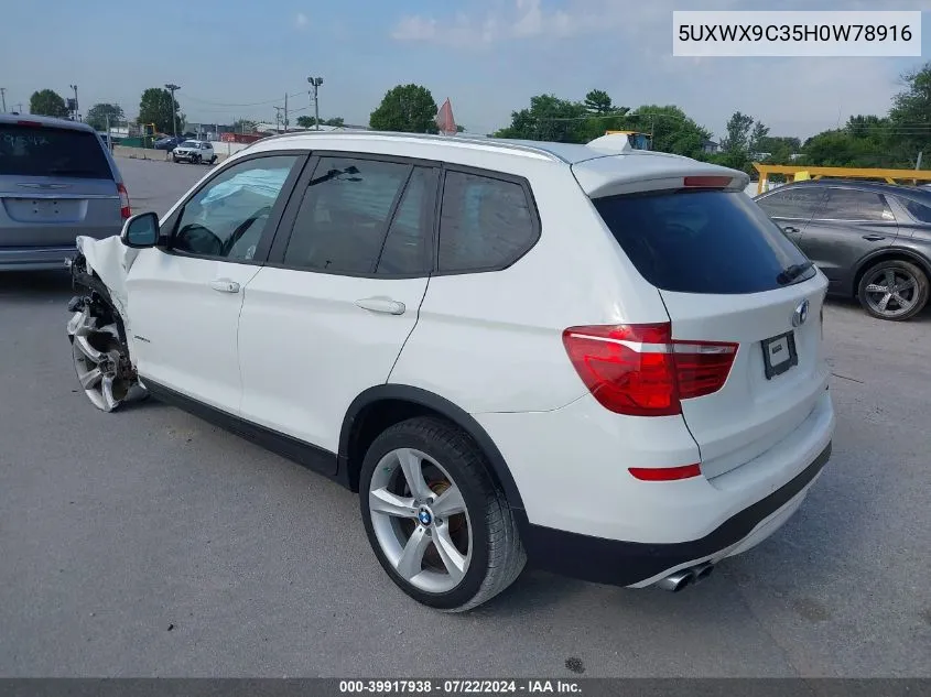 2017 BMW X3 xDrive28I VIN: 5UXWX9C35H0W78916 Lot: 39917938