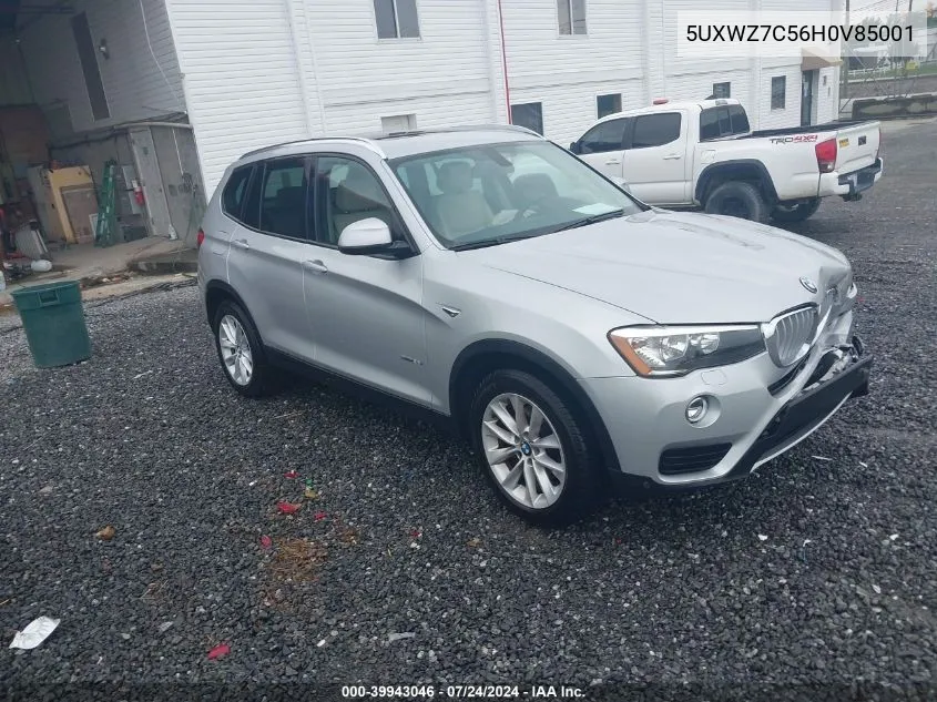 2017 BMW X3 Sdrive28I VIN: 5UXWZ7C56H0V85001 Lot: 39943046