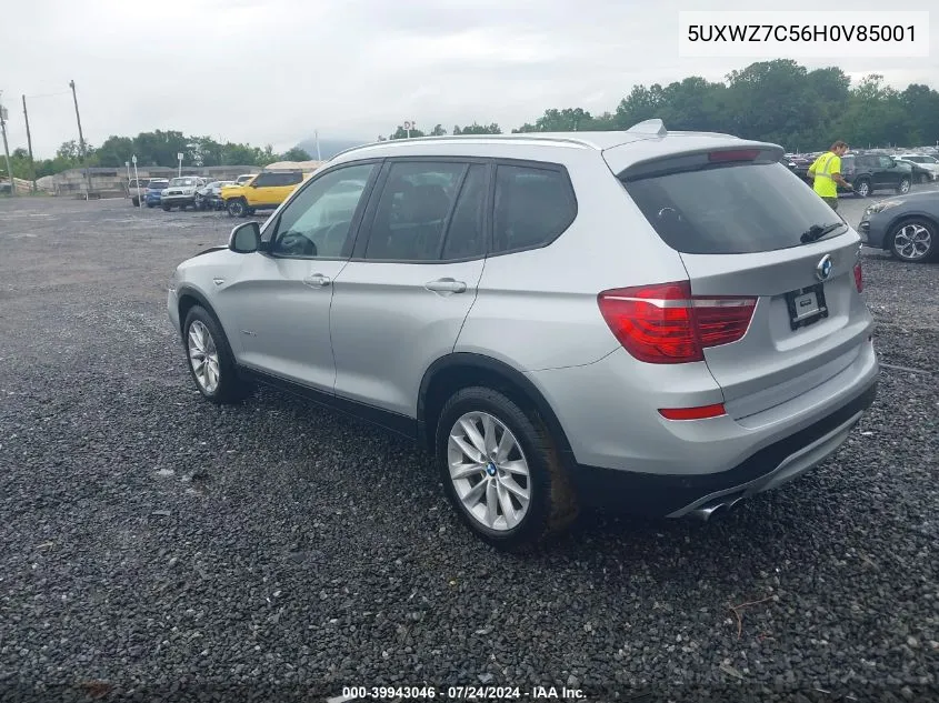 2017 BMW X3 Sdrive28I VIN: 5UXWZ7C56H0V85001 Lot: 39943046