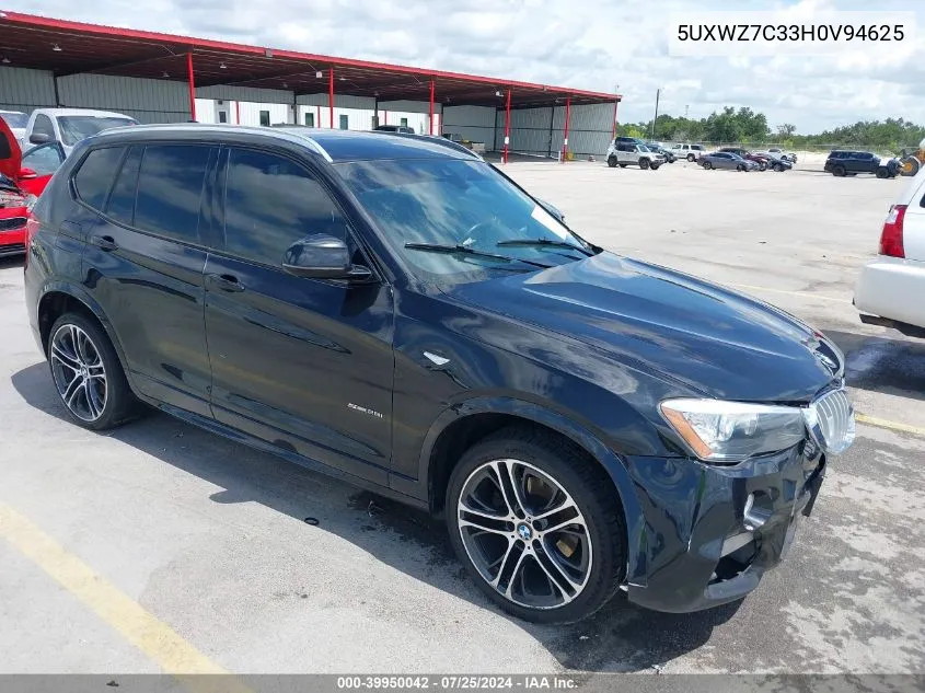 5UXWZ7C33H0V94625 2017 BMW X3 Sdrive28I