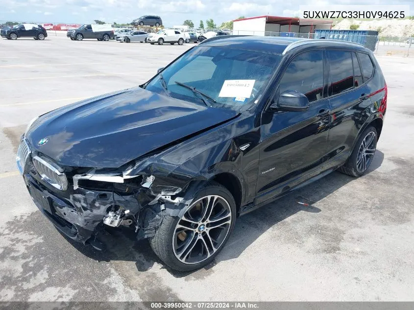 2017 BMW X3 Sdrive28I VIN: 5UXWZ7C33H0V94625 Lot: 39950042