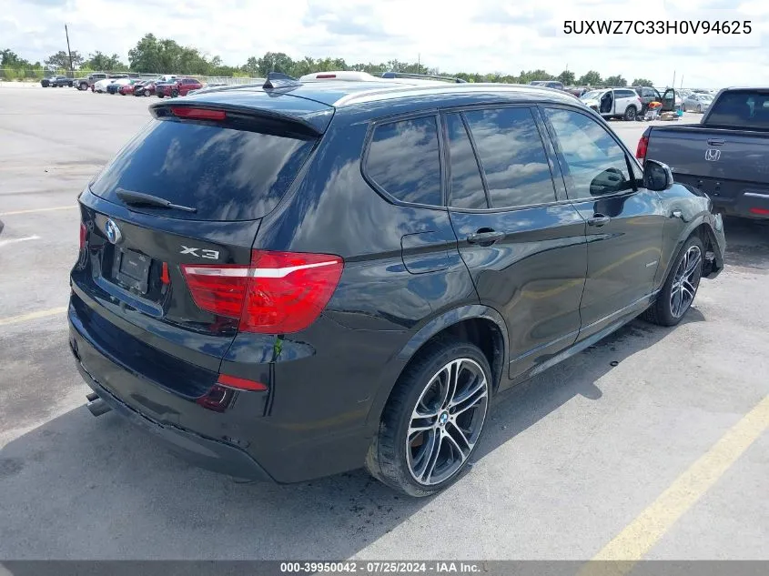 2017 BMW X3 Sdrive28I VIN: 5UXWZ7C33H0V94625 Lot: 39950042