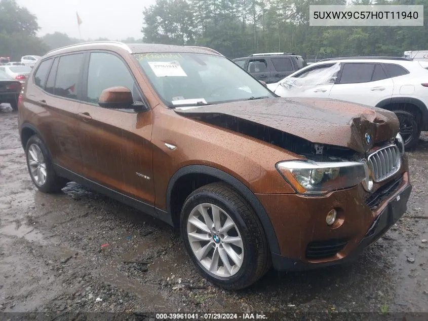 2017 BMW X3 xDrive28I VIN: 5UXWX9C57H0T11940 Lot: 39961041