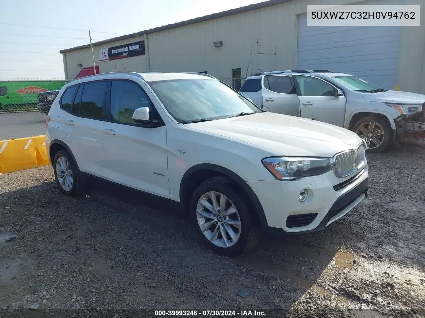 2017 BMW X3 Sdrive28I VIN: 5UXWZ7C32H0V94762 Lot: 39993248