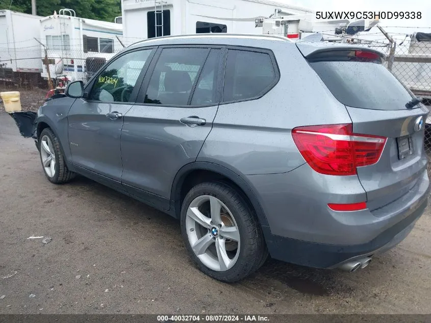 2017 BMW X3 xDrive28I VIN: 5UXWX9C53H0D99338 Lot: 40032704