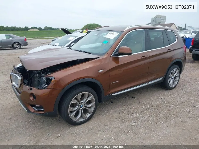 2017 BMW X3 xDrive28I VIN: 5UXWX9C53H0T02071 Lot: 40111897