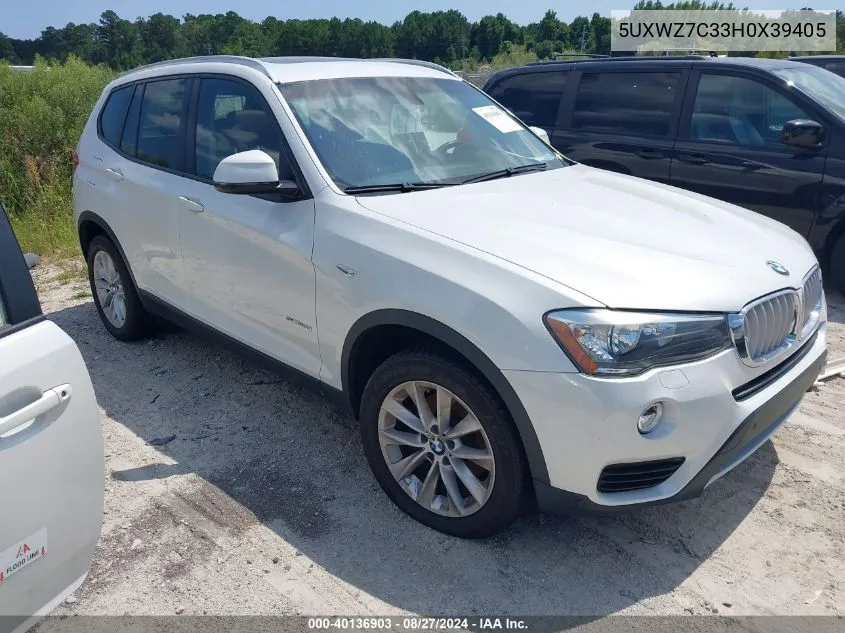 5UXWZ7C33H0X39405 2017 BMW X3 Sdrive28I