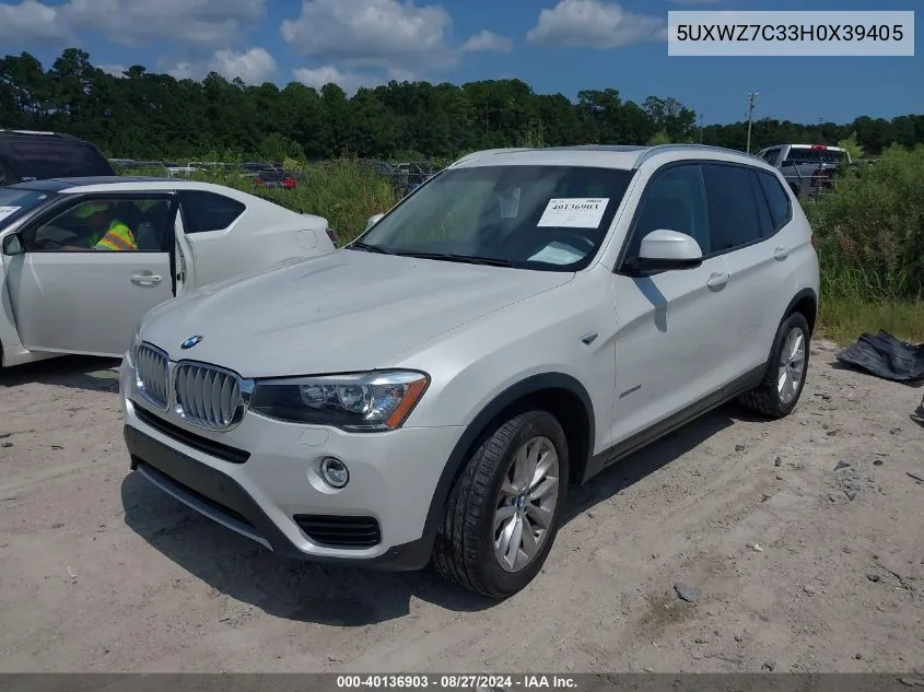 5UXWZ7C33H0X39405 2017 BMW X3 Sdrive28I