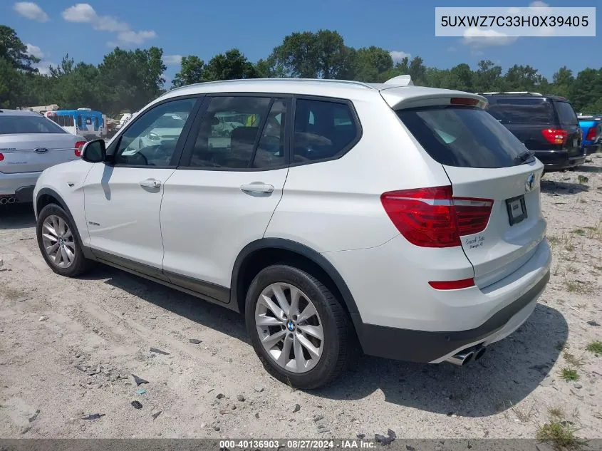 5UXWZ7C33H0X39405 2017 BMW X3 Sdrive28I