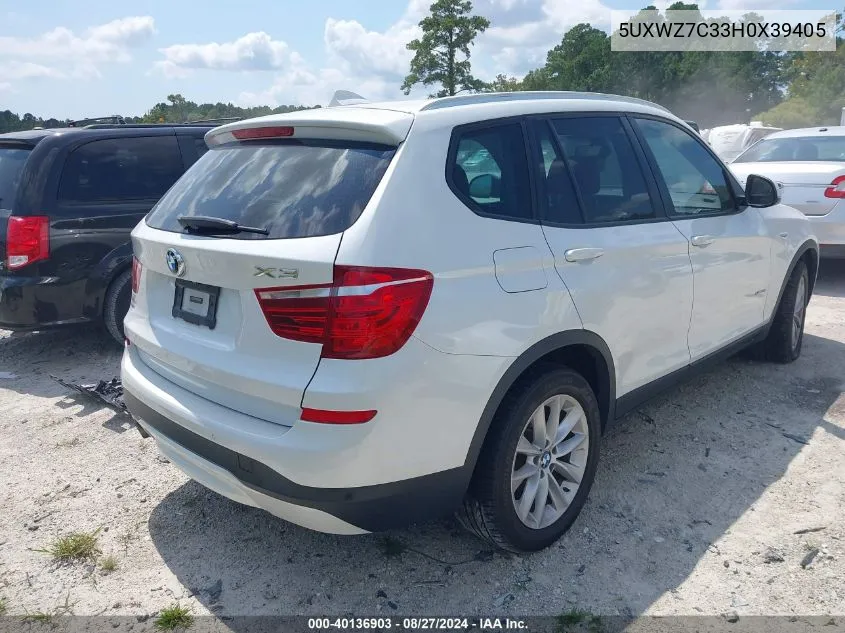 2017 BMW X3 Sdrive28I VIN: 5UXWZ7C33H0X39405 Lot: 40136903