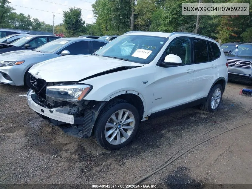 2017 BMW X3 xDrive28I VIN: 5UXWX9C34H0W69222 Lot: 40142571