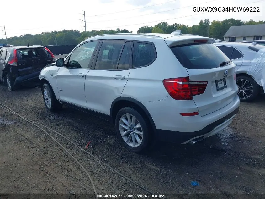 2017 BMW X3 xDrive28I VIN: 5UXWX9C34H0W69222 Lot: 40142571