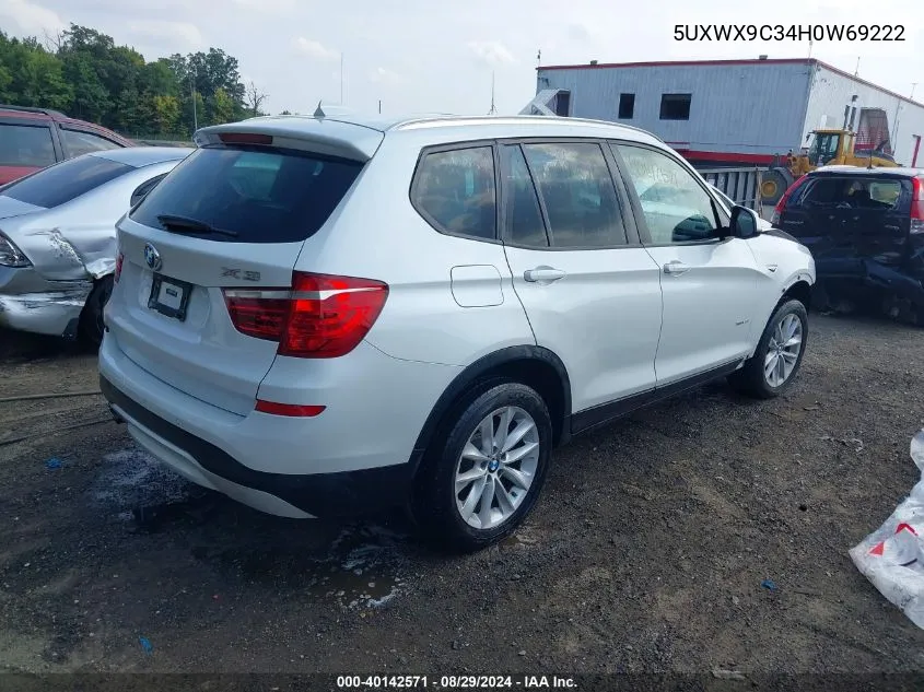 2017 BMW X3 xDrive28I VIN: 5UXWX9C34H0W69222 Lot: 40142571