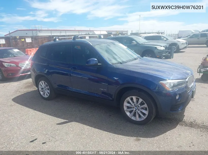 2017 BMW X3 xDrive28I VIN: 5UXWX9C39H0W76201 Lot: 40155317