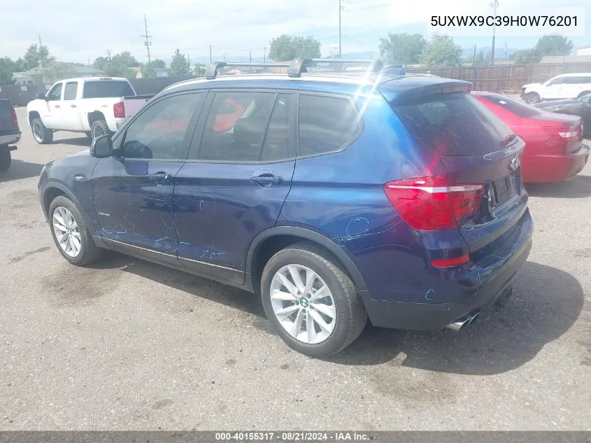 2017 BMW X3 xDrive28I VIN: 5UXWX9C39H0W76201 Lot: 40155317