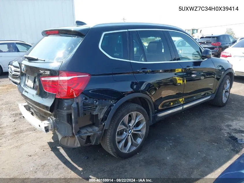 2017 BMW X3 Sdrive28I VIN: 5UXWZ7C34H0X39414 Lot: 40159914