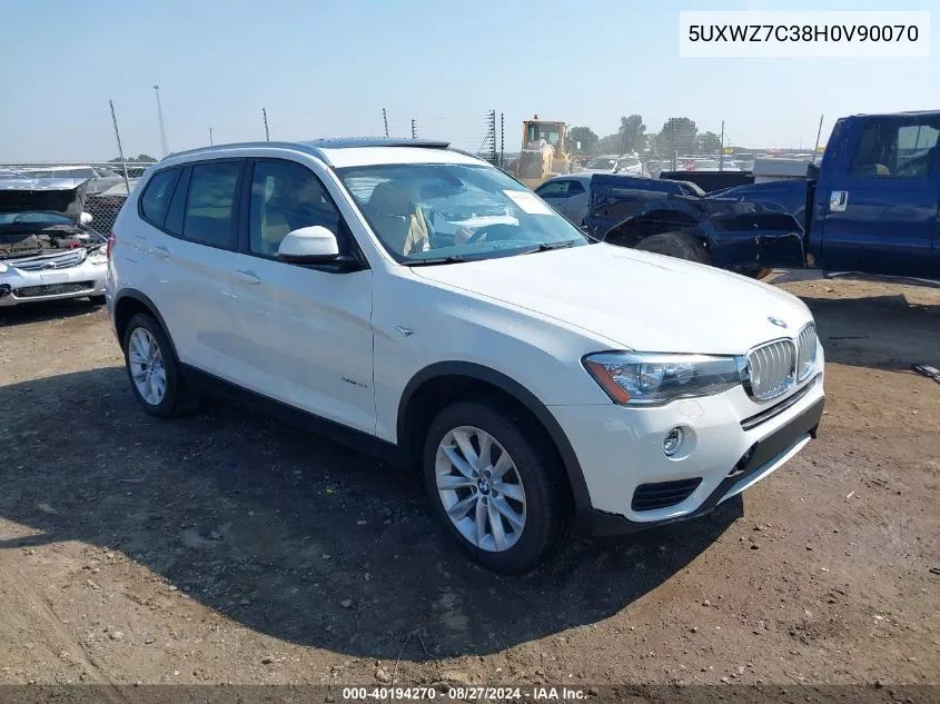 2017 BMW X3 Sdrive28I VIN: 5UXWZ7C38H0V90070 Lot: 40194270