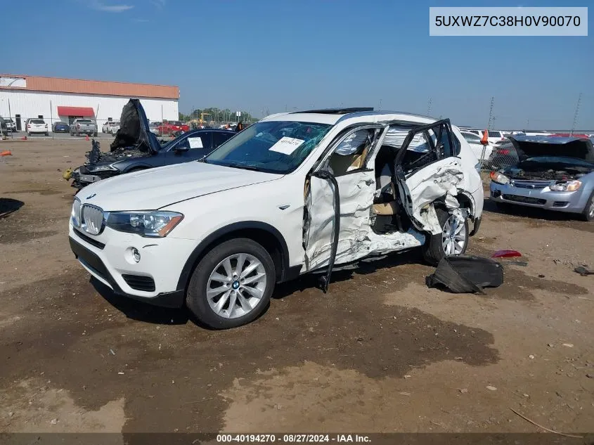 2017 BMW X3 Sdrive28I VIN: 5UXWZ7C38H0V90070 Lot: 40194270