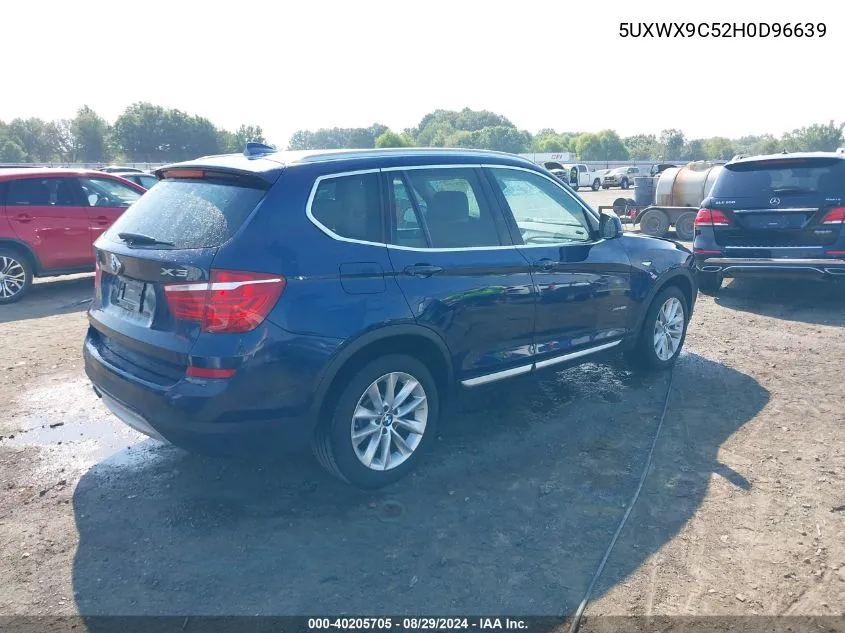 2017 BMW X3 xDrive28I VIN: 5UXWX9C52H0D96639 Lot: 40205705