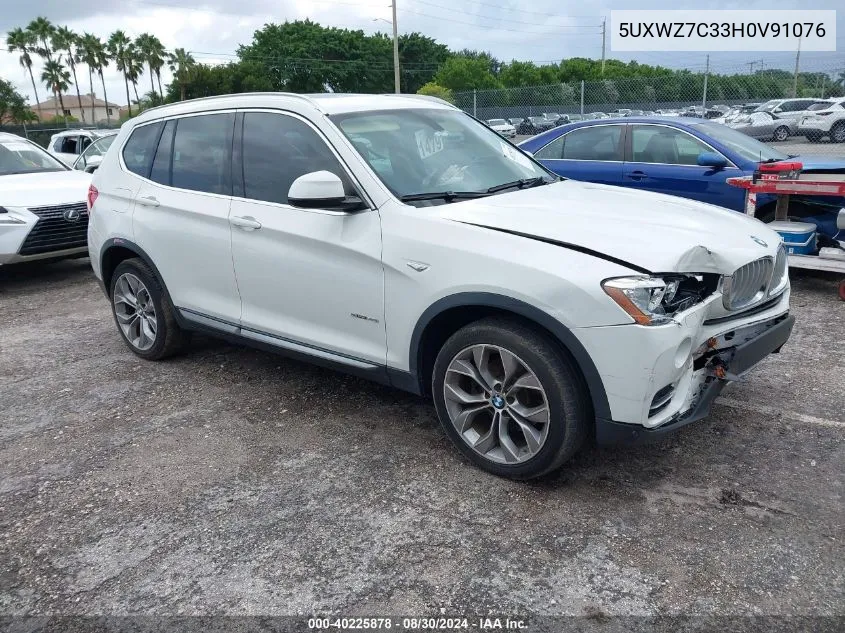 2017 BMW X3 Sdrive28I VIN: 5UXWZ7C33H0V91076 Lot: 40225878