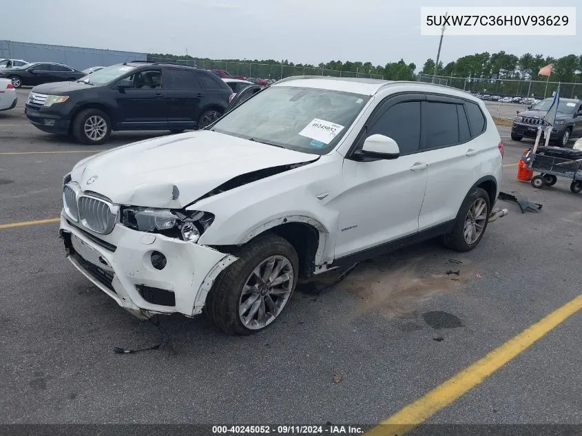 2017 BMW X3 Sdrive28I VIN: 5UXWZ7C36H0V93629 Lot: 40245052