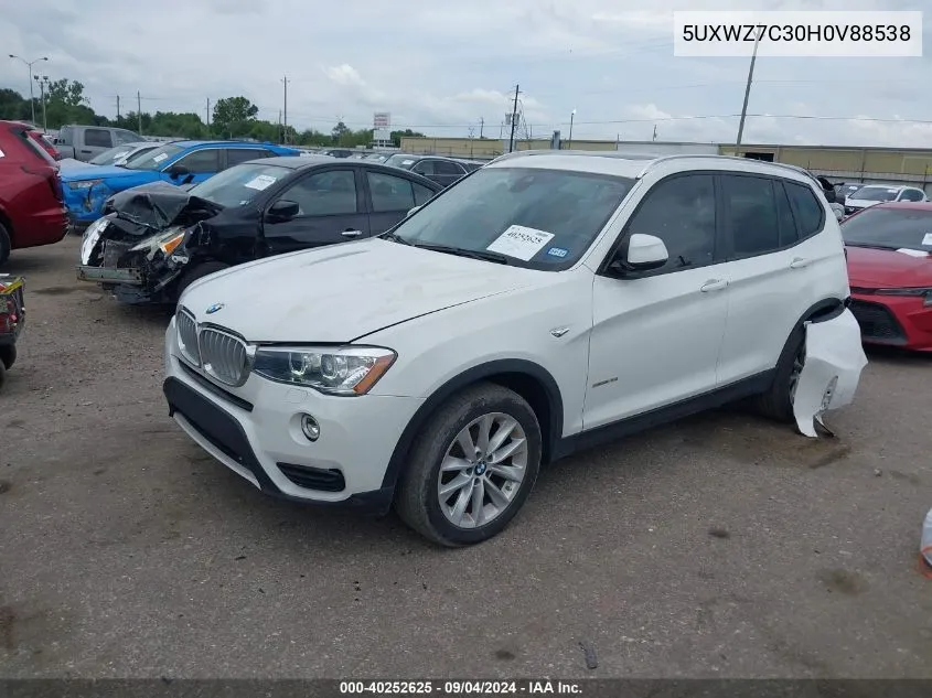 2017 BMW X3 Sdrive28I VIN: 5UXWZ7C30H0V88538 Lot: 40252625