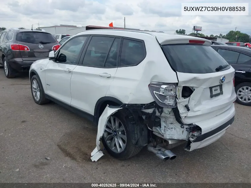 2017 BMW X3 Sdrive28I VIN: 5UXWZ7C30H0V88538 Lot: 40252625