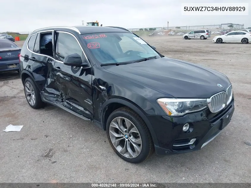 2017 BMW X3 Sdrive28I VIN: 5UXWZ7C34H0V88929 Lot: 40262148