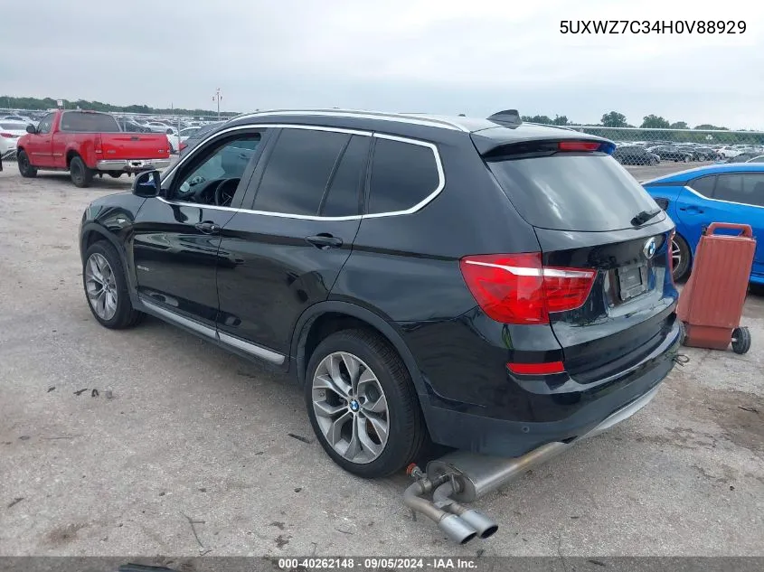 2017 BMW X3 Sdrive28I VIN: 5UXWZ7C34H0V88929 Lot: 40262148