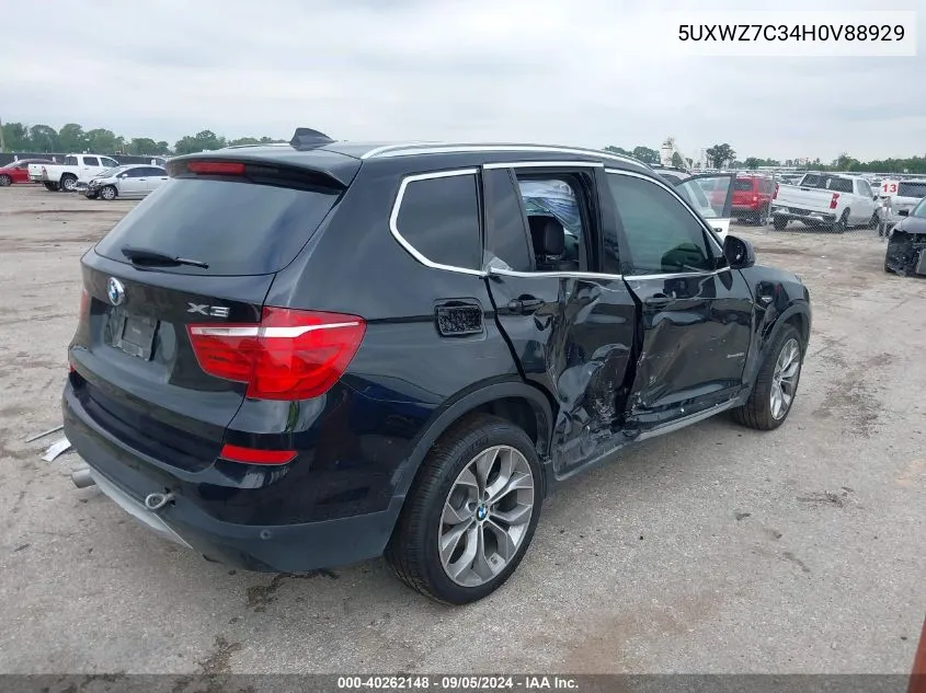 2017 BMW X3 Sdrive28I VIN: 5UXWZ7C34H0V88929 Lot: 40262148