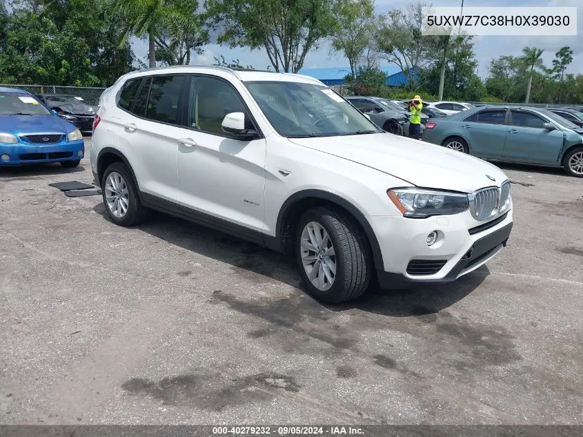 5UXWZ7C38H0X39030 2017 BMW X3 Sdrive28I