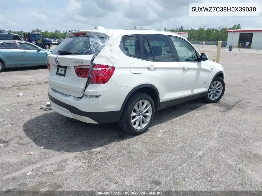 5UXWZ7C38H0X39030 2017 BMW X3 Sdrive28I