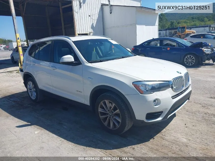 5UXWX9C31H0T25251 2017 BMW X3 xDrive28I