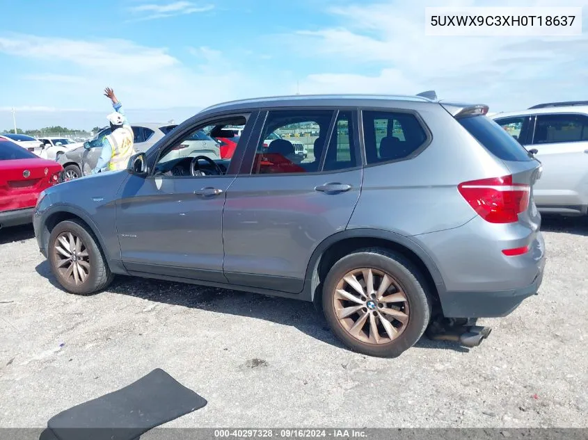 2017 BMW X3 xDrive28I VIN: 5UXWX9C3XH0T18637 Lot: 40297328