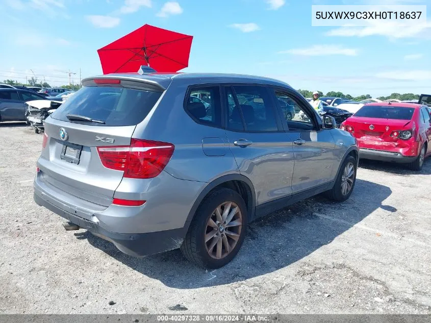 2017 BMW X3 xDrive28I VIN: 5UXWX9C3XH0T18637 Lot: 40297328