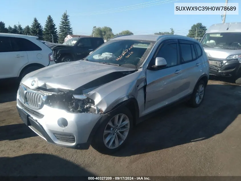 2017 BMW X3 xDrive28I VIN: 5UXWX9C39H0W78689 Lot: 40327209