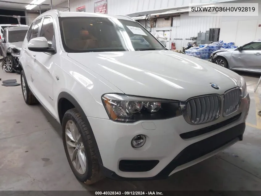 2017 BMW X3 Sdrive28I VIN: 5UXWZ7C36H0V92819 Lot: 40328343