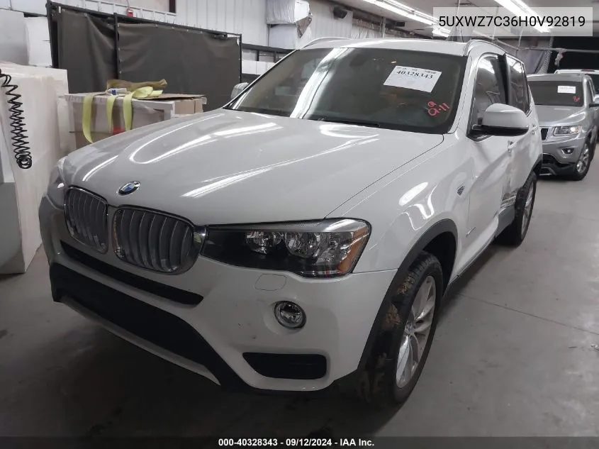 2017 BMW X3 Sdrive28I VIN: 5UXWZ7C36H0V92819 Lot: 40328343