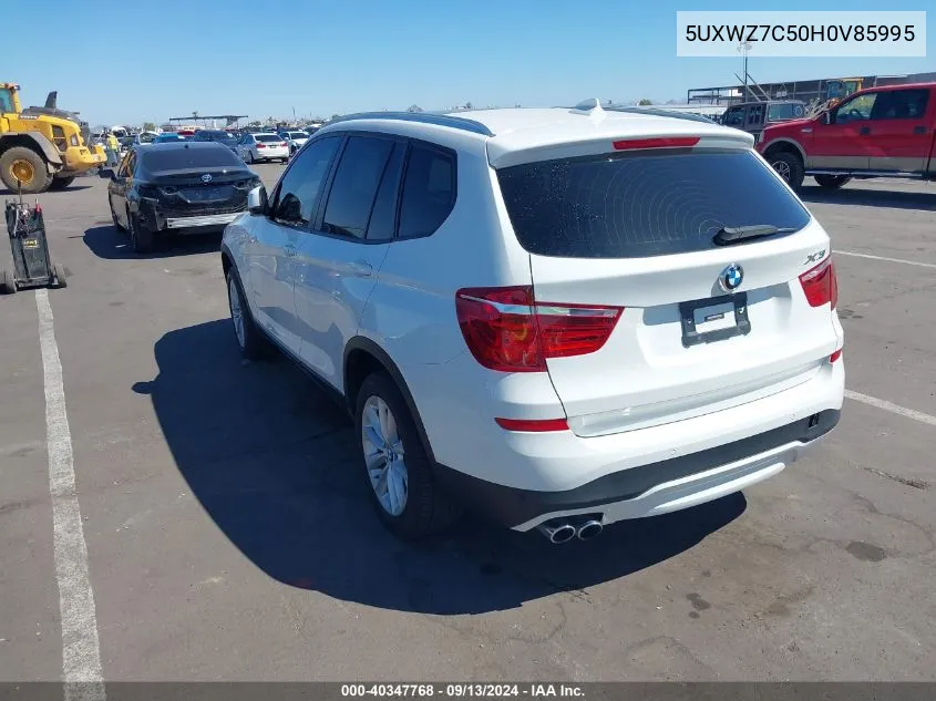 2017 BMW X3 Sdrive28I VIN: 5UXWZ7C50H0V85995 Lot: 40347768