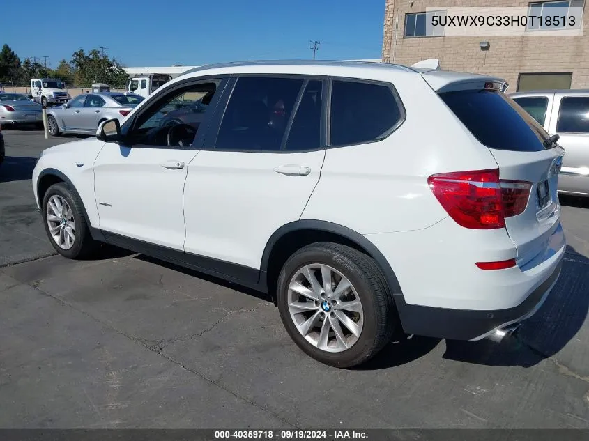 2017 BMW X3 xDrive28I VIN: 5UXWX9C33H0T18513 Lot: 40359718