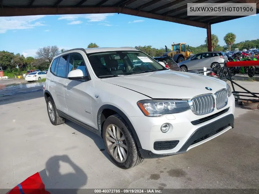 2017 BMW X3 xDrive28I VIN: 5UXWX9C51H0T01906 Lot: 40372785