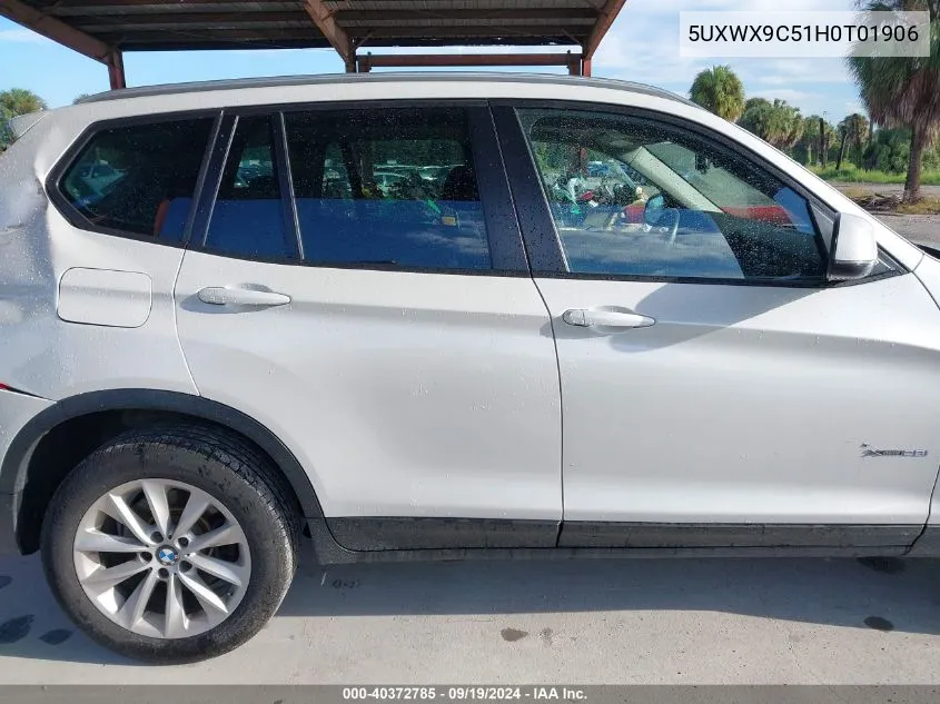 2017 BMW X3 xDrive28I VIN: 5UXWX9C51H0T01906 Lot: 40372785