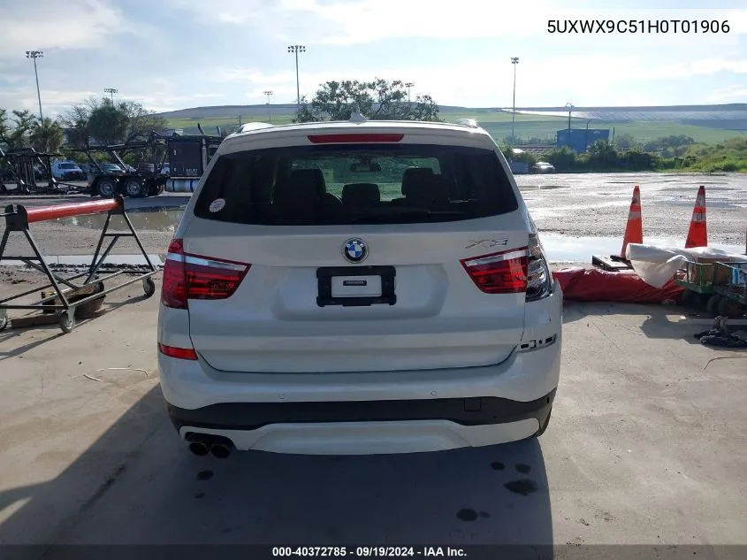 2017 BMW X3 xDrive28I VIN: 5UXWX9C51H0T01906 Lot: 40372785